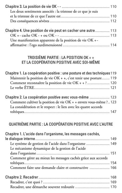 Le sommaire du livre sur la coopération positive, Jean Dominique ZANUS
